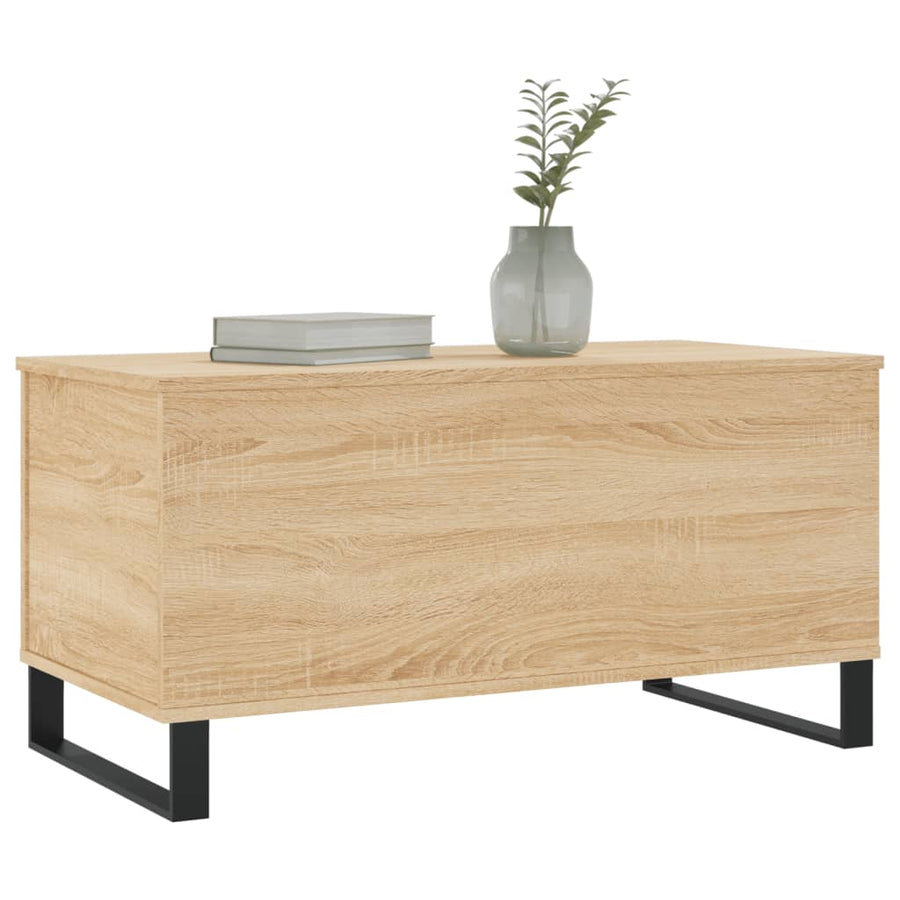 Salontafel 90X44,5X45 Cm Bewerkt Hout Kleurig Sonoma eiken