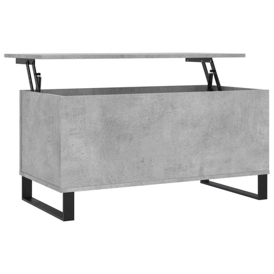 Salontafel 90X44,5X45 Cm Bewerkt Hout Betongrijs