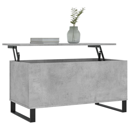 Salontafel 90X44,5X45 Cm Bewerkt Hout Betongrijs