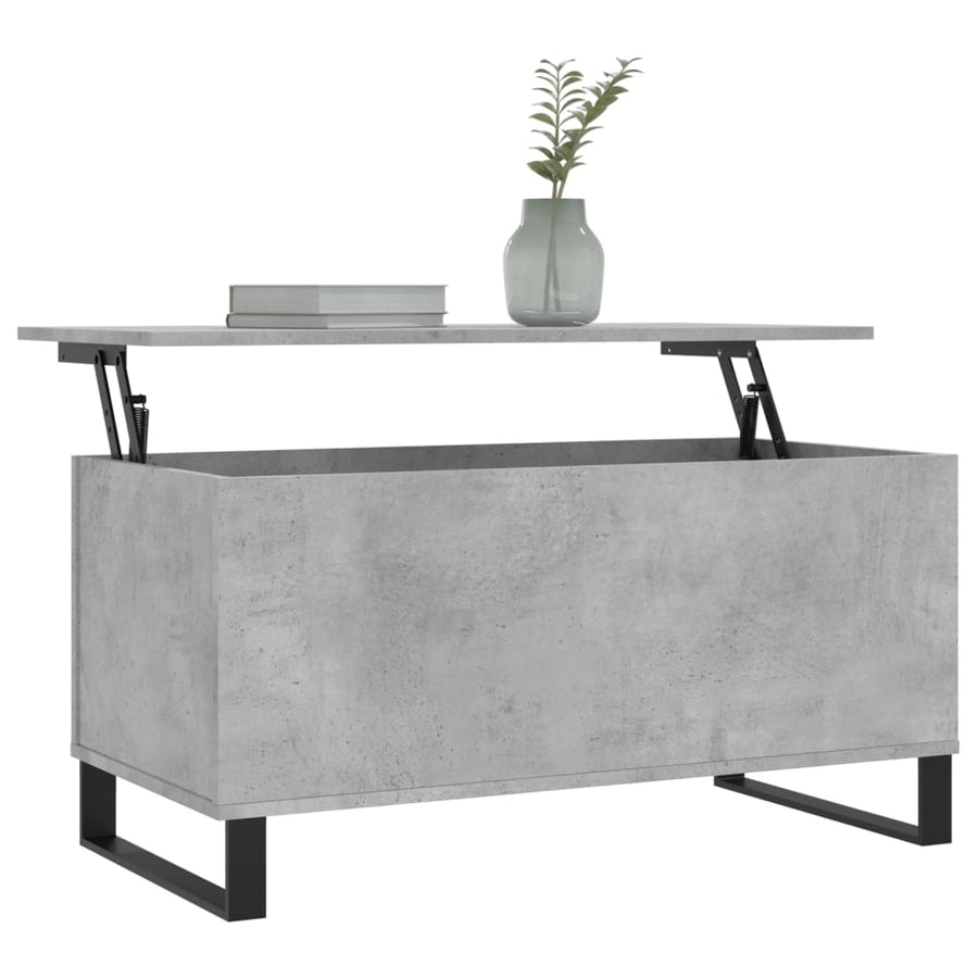 Salontafel 90X44,5X45 Cm Bewerkt Hout Betongrijs