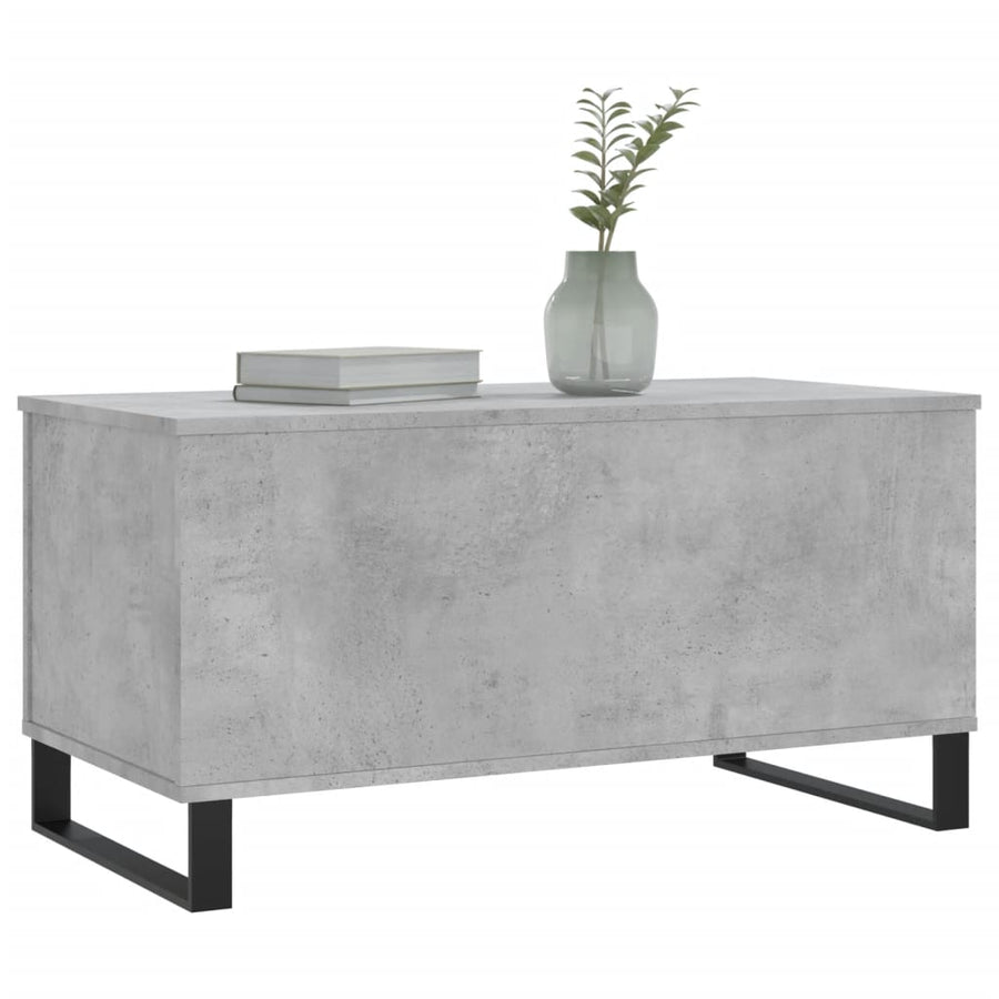 Salontafel 90X44,5X45 Cm Bewerkt Hout Betongrijs