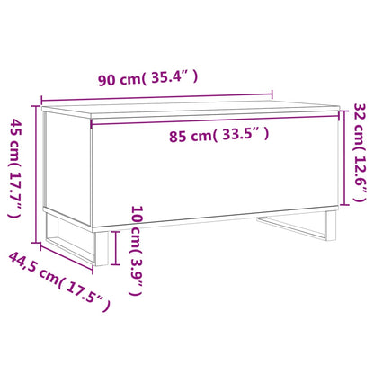 Salontafel 90X44,5X45 Cm Bewerkt Hout Betongrijs