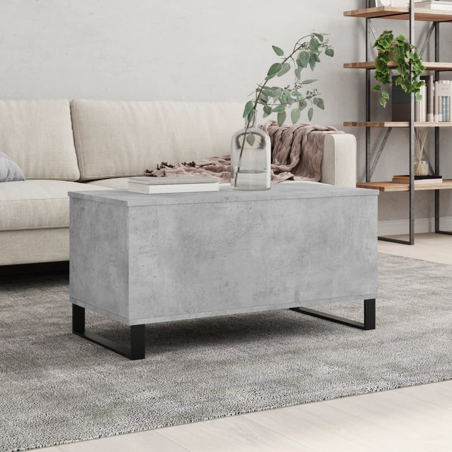Salontafel 90X44,5X45 Cm Bewerkt Hout Betongrijs