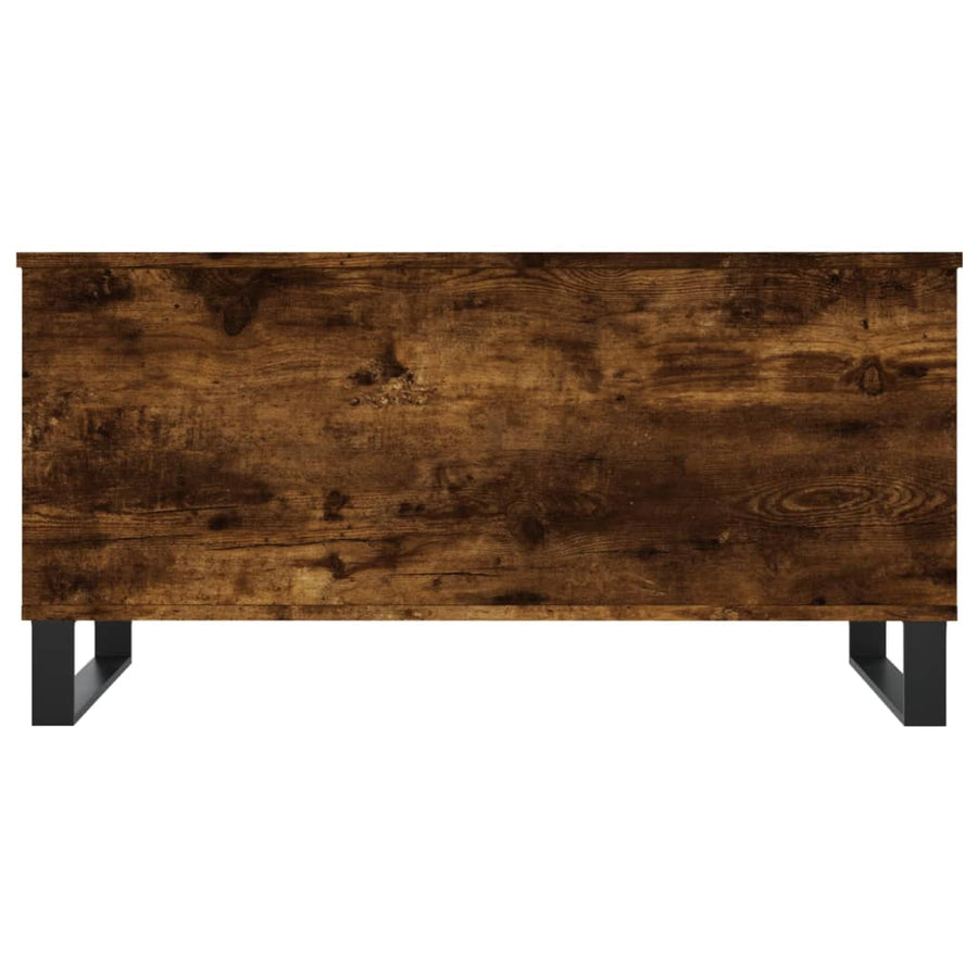 Salontafel 90X44,5X45 Cm Bewerkt Hout Kleurig Gerookt eiken