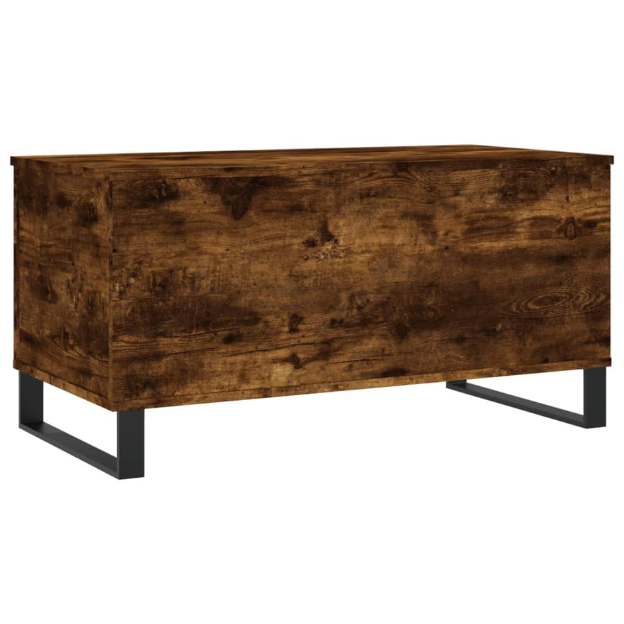 Salontafel 90X44,5X45 Cm Bewerkt Hout Kleurig Gerookt eiken