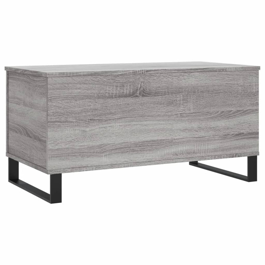 Salontafel 90X44,5X45 Cm Bewerkt Hout Eikenkleurig Grijs sonoma
