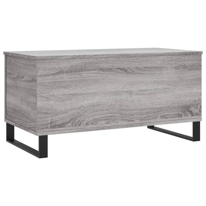Salontafel 90X44,5X45 Cm Bewerkt Hout Eikenkleurig Grijs sonoma