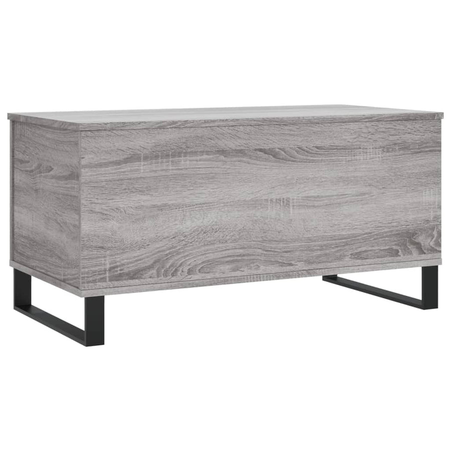 Salontafel 90X44,5X45 Cm Bewerkt Hout Eikenkleurig Grijs sonoma