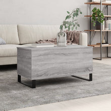 Salontafel 90X44,5X45 Cm Bewerkt Hout Eikenkleurig Grijs sonoma