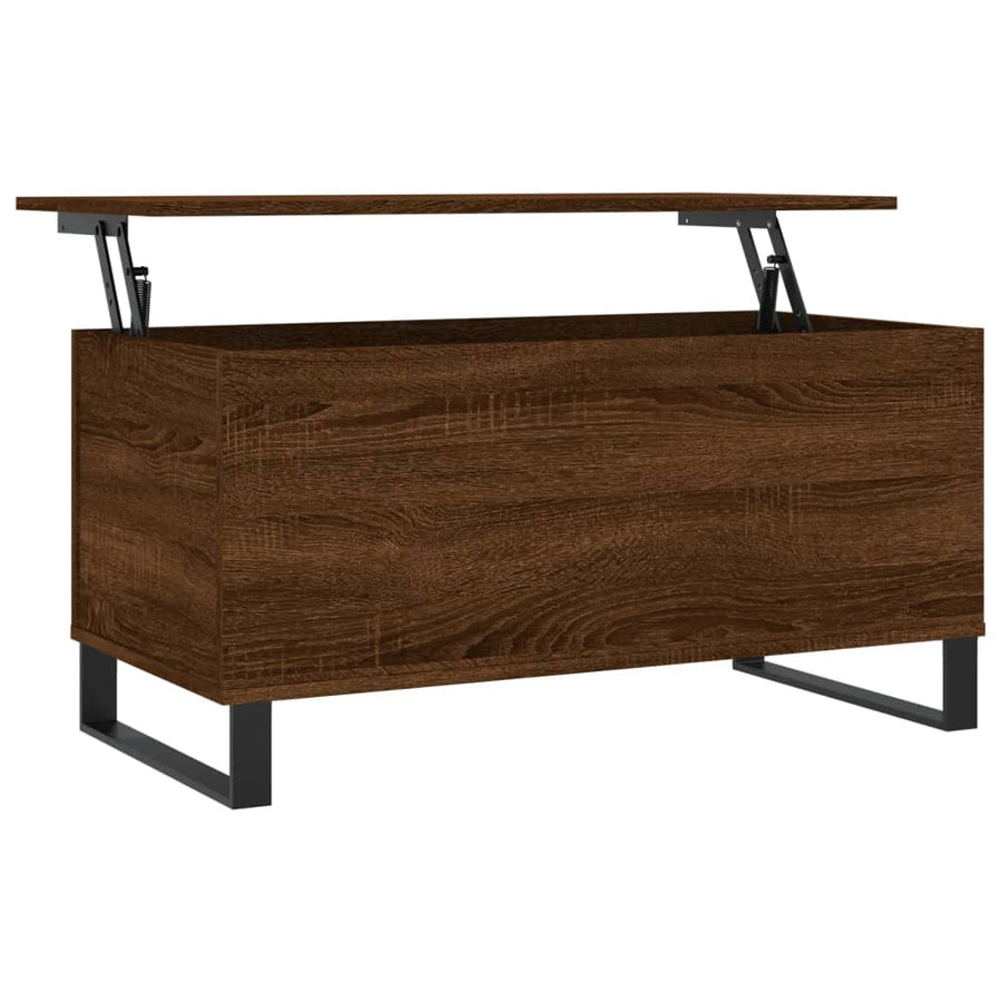 Salontafel 90X44,5X45 Cm Bewerkt Hout Bruin Eikenkleur Bruineiken