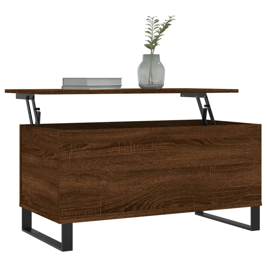 Salontafel 90X44,5X45 Cm Bewerkt Hout Bruin Eikenkleur Bruineiken