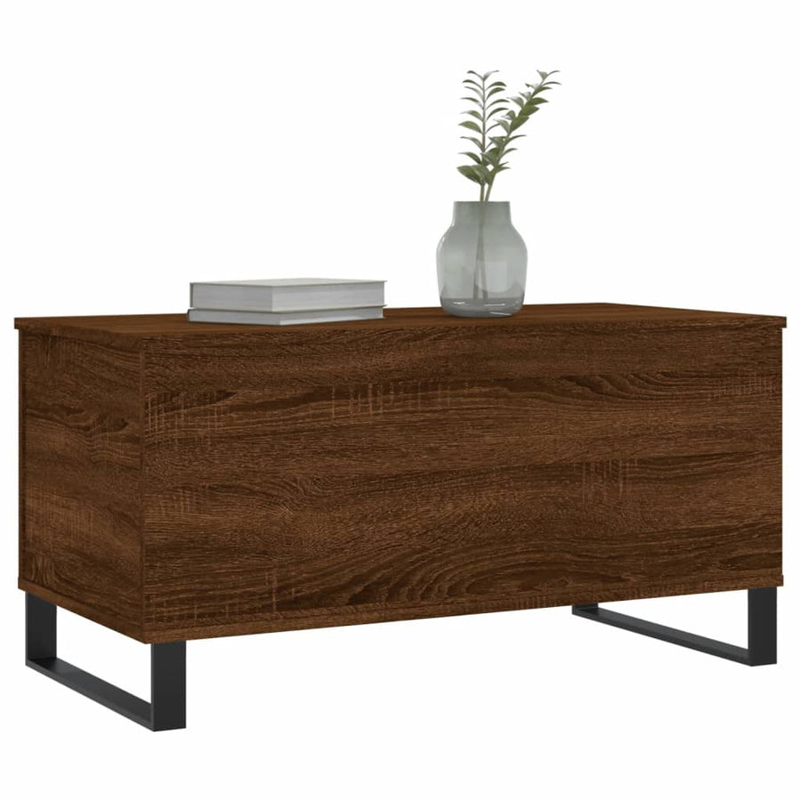 Salontafel 90X44,5X45 Cm Bewerkt Hout Bruin Eikenkleur Bruineiken