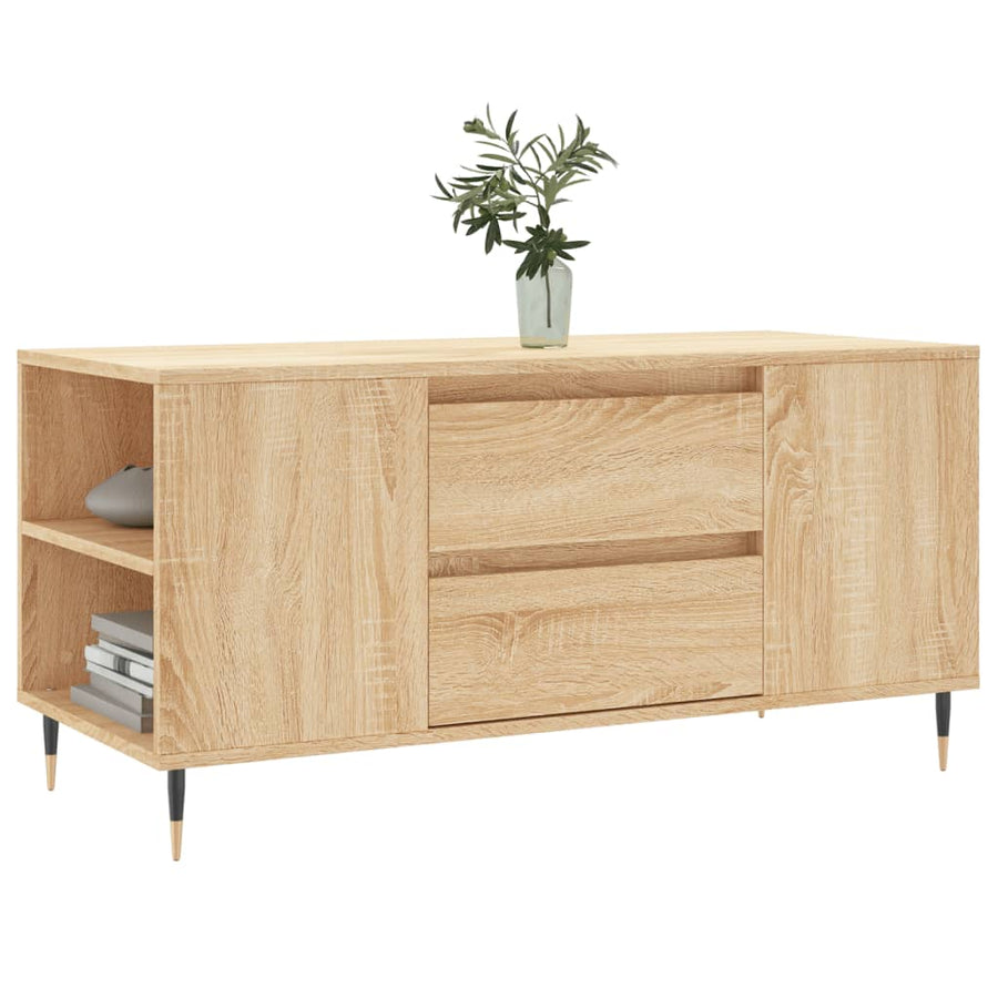 Salontafel 102X44,5X50 Cm Bewerkt Hout Kleurig Sonoma eiken