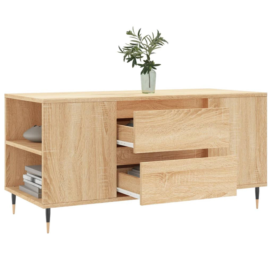 Salontafel 102X44,5X50 Cm Bewerkt Hout Kleurig Sonoma eiken