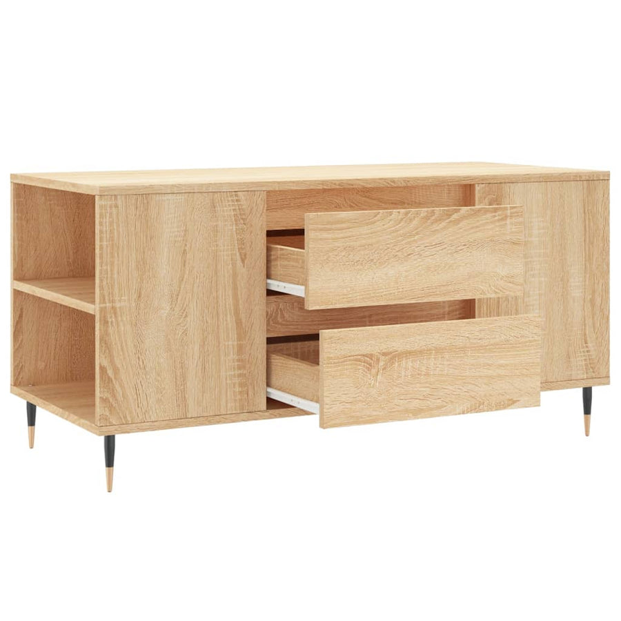 Salontafel 102X44,5X50 Cm Bewerkt Hout Kleurig Sonoma eiken