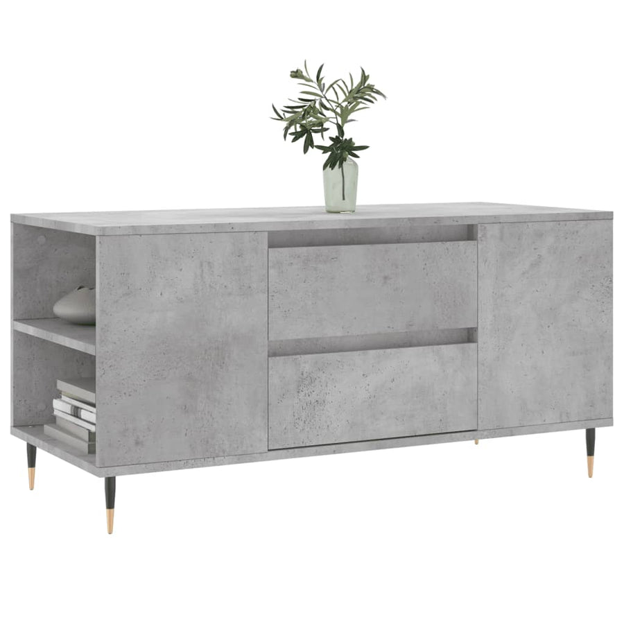 Salontafel 102X44,5X50 Cm Bewerkt Hout Betongrijs