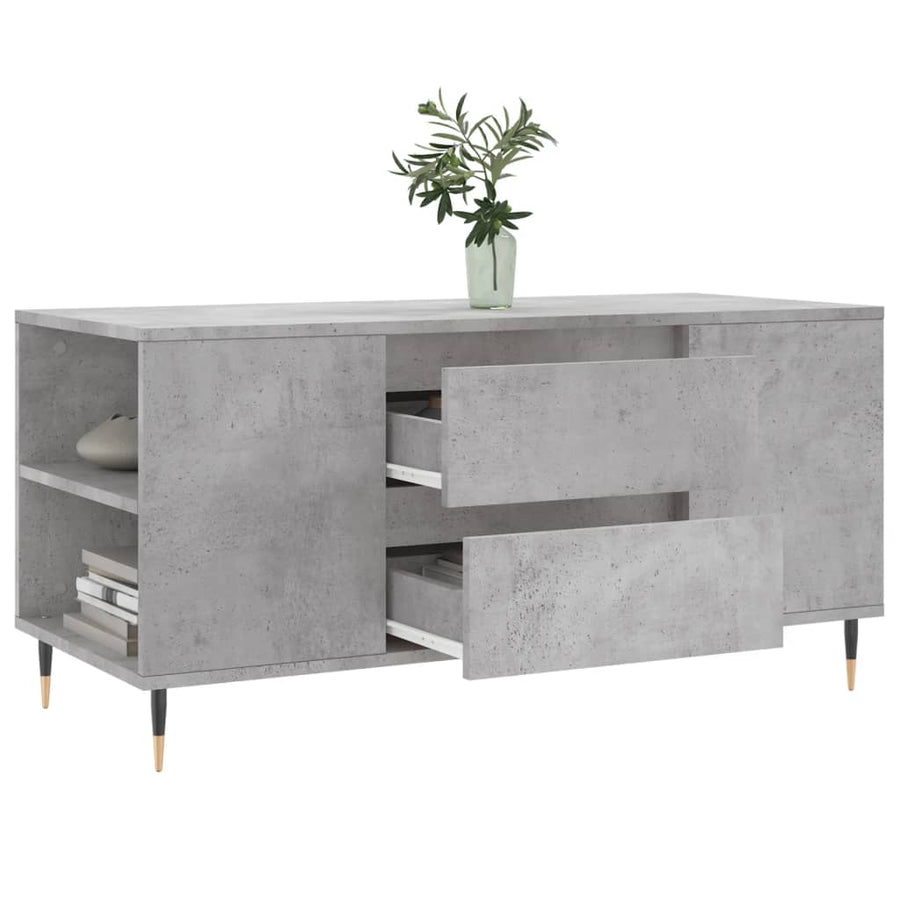 Salontafel 102X44,5X50 Cm Bewerkt Hout Betongrijs