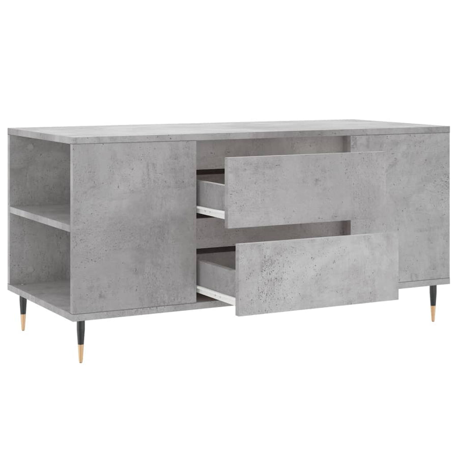 Salontafel 102X44,5X50 Cm Bewerkt Hout Betongrijs