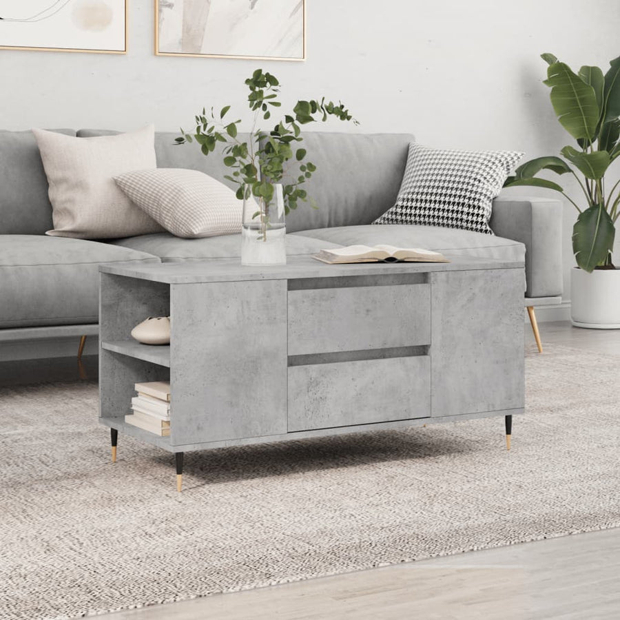Salontafel 102X44,5X50 Cm Bewerkt Hout Betongrijs