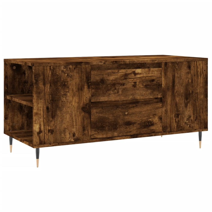 Salontafel 02X44,5X50 Cm Bewerkt Hout Kleurig Gerookt eiken