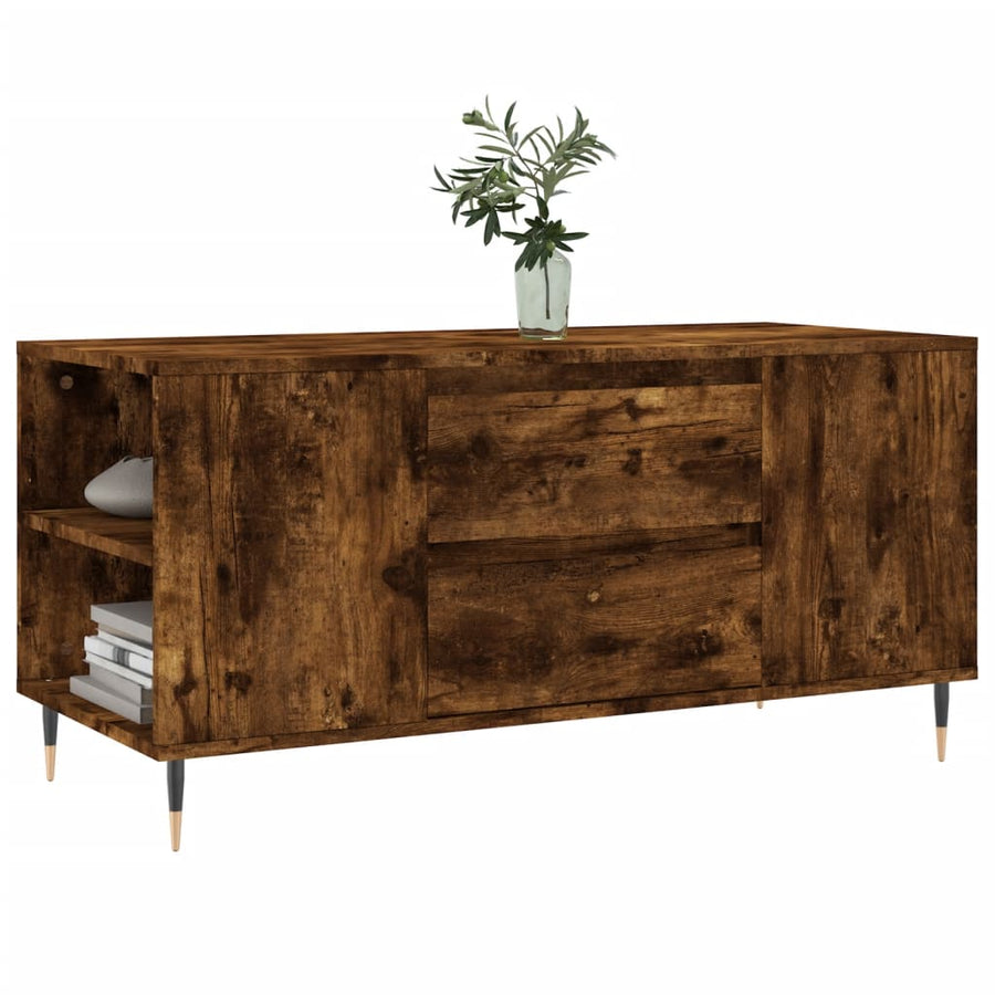 Salontafel 02X44,5X50 Cm Bewerkt Hout Kleurig Gerookt eiken