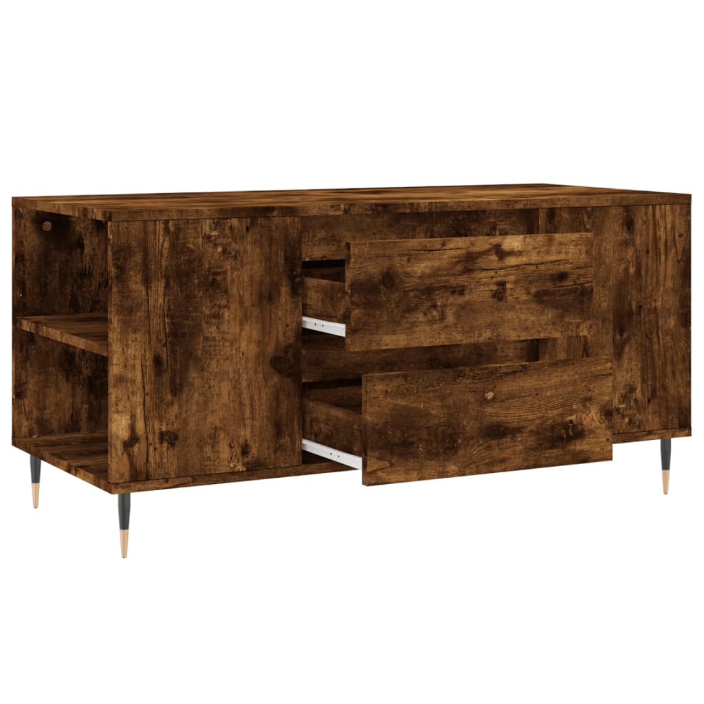 Salontafel 02X44,5X50 Cm Bewerkt Hout Kleurig Gerookt eiken