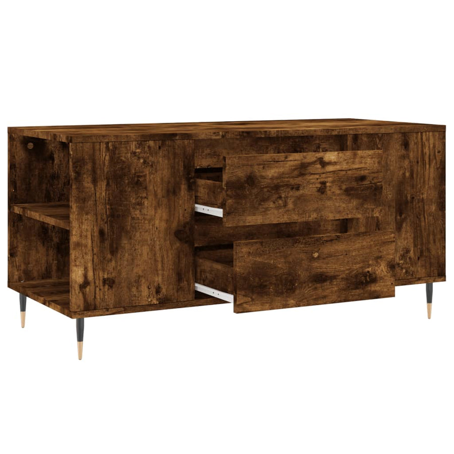Salontafel 02X44,5X50 Cm Bewerkt Hout Kleurig Gerookt eiken