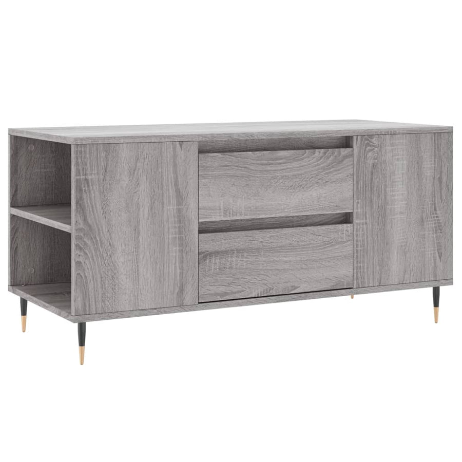 Salontafel 102X44,5X50 Cm Bewerkt Hout Eikenkleur Grijs sonoma