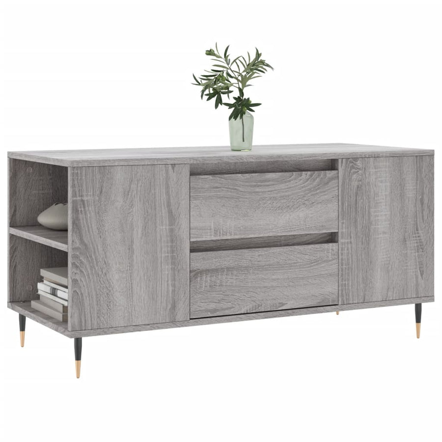 Salontafel 102X44,5X50 Cm Bewerkt Hout Eikenkleur Grijs sonoma