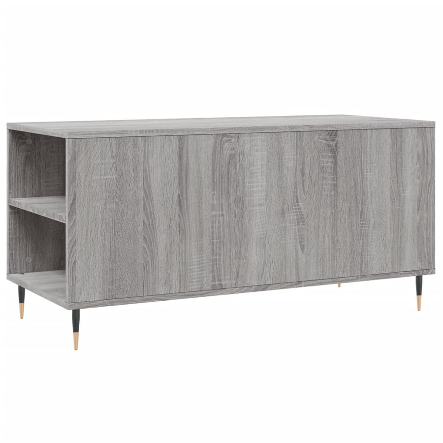 Salontafel 102X44,5X50 Cm Bewerkt Hout Eikenkleur Grijs sonoma