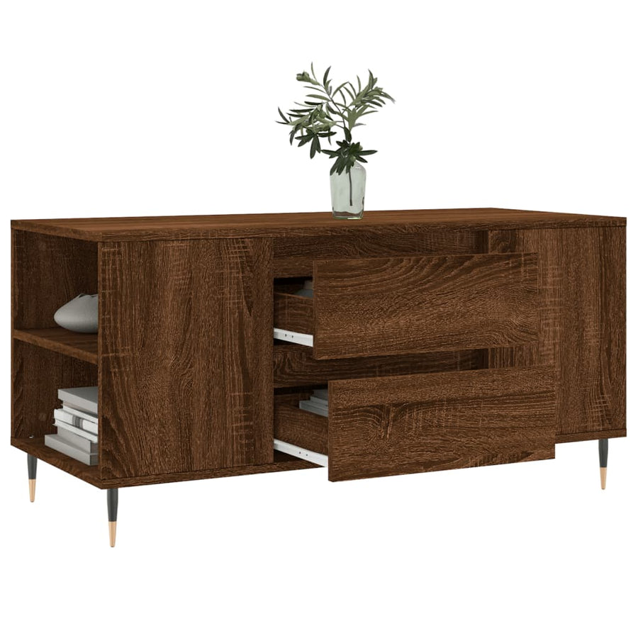 Salontafel 02X44,5X50 Cm Bewerkt Hout bruin eikenkleur