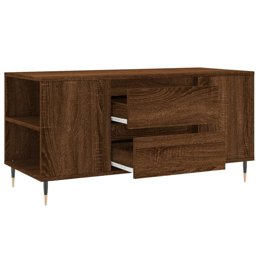 Salontafel 02X44,5X50 Cm Bewerkt Hout bruin eikenkleur
