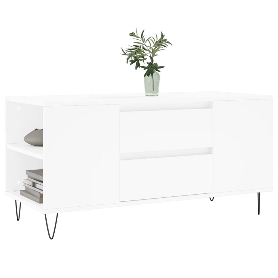 Salontafel 02X44,5X50 Cm Bewerkt Hout Wit