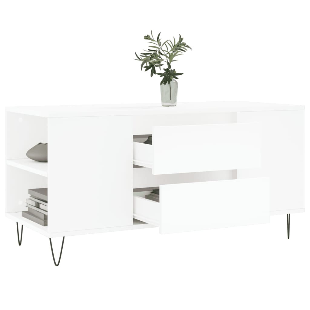 Salontafel 02X44,5X50 Cm Bewerkt Hout Wit