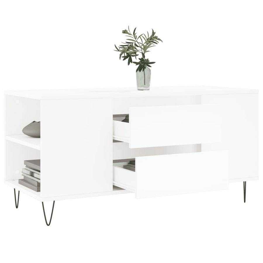 Salontafel 02X44,5X50 Cm Bewerkt Hout Wit