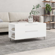 Salontafel 102x44,5x50 cm bewerkt hout wit wandmontage