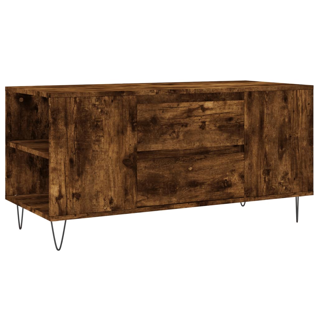Salontafel 02X44,5X50 Cm Bewerkt Hout Kleurig Gerookt eiken