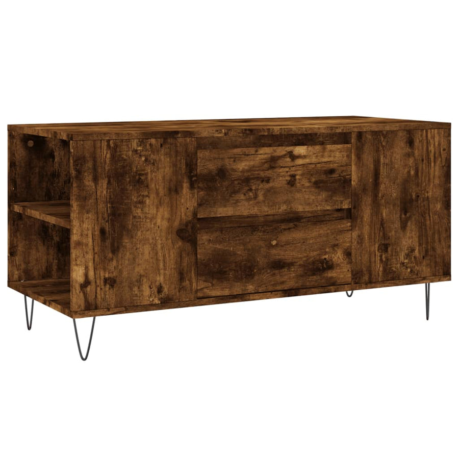 Salontafel 02X44,5X50 Cm Bewerkt Hout Kleurig Gerookt eiken