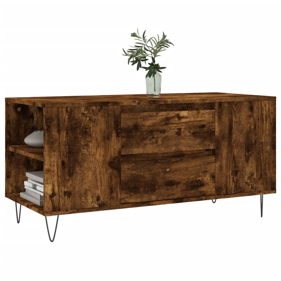Salontafel 02X44,5X50 Cm Bewerkt Hout Kleurig Gerookt eiken