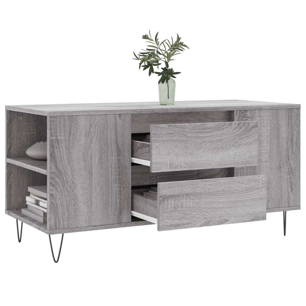 Salontafel 02X44,5X50 Cm Bewerkt Hout Eikenkleur Grijs sonoma