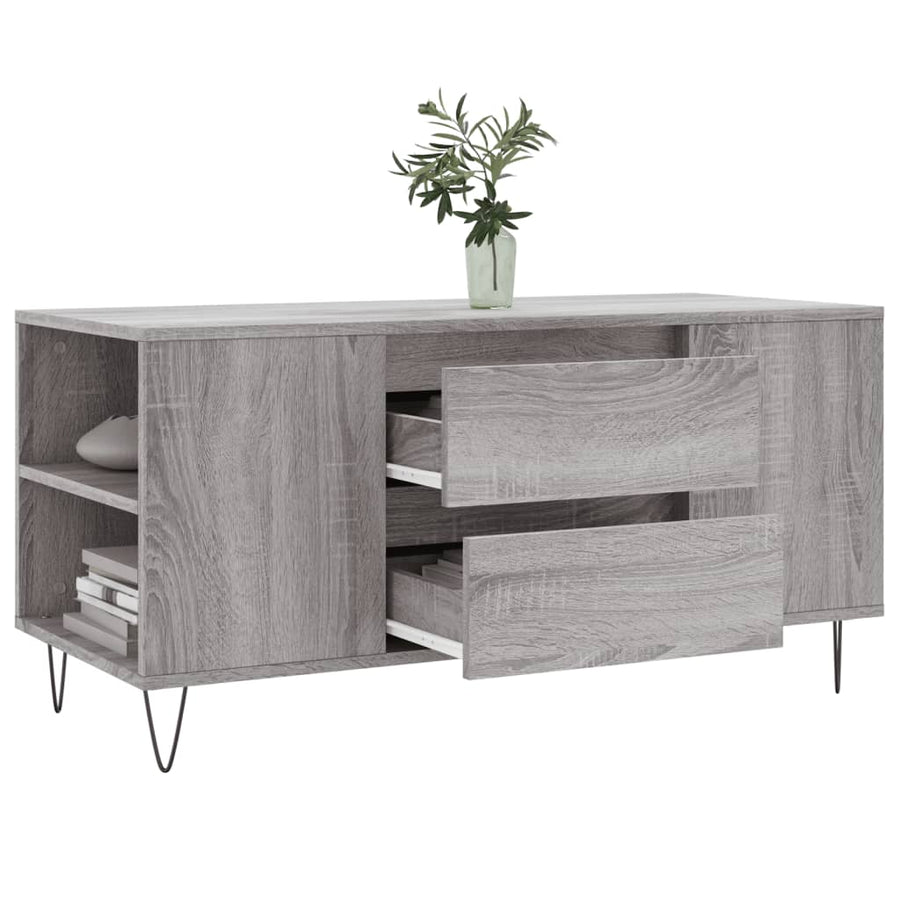Salontafel 02X44,5X50 Cm Bewerkt Hout Eikenkleur Grijs sonoma
