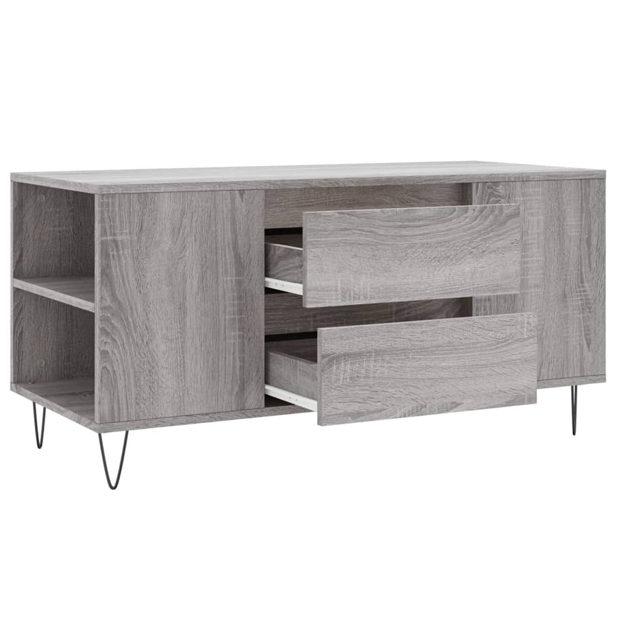 Salontafel 02X44,5X50 Cm Bewerkt Hout Eikenkleur Grijs sonoma