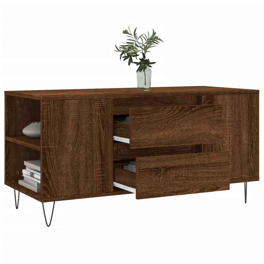 Salontafel 02X44,5X50 Cm Bewerkt Hout Bruin Eikenkleur Bruineiken