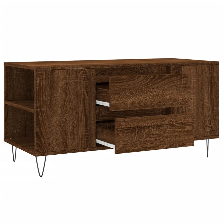 Salontafel 02X44,5X50 Cm Bewerkt Hout Bruin Eikenkleur Bruineiken