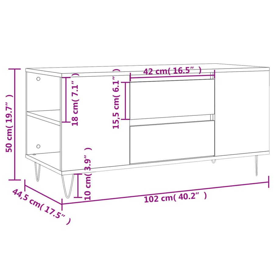 Salontafel 02X44,5X50 Cm Bewerkt Hout Bruin Eikenkleur Bruineiken