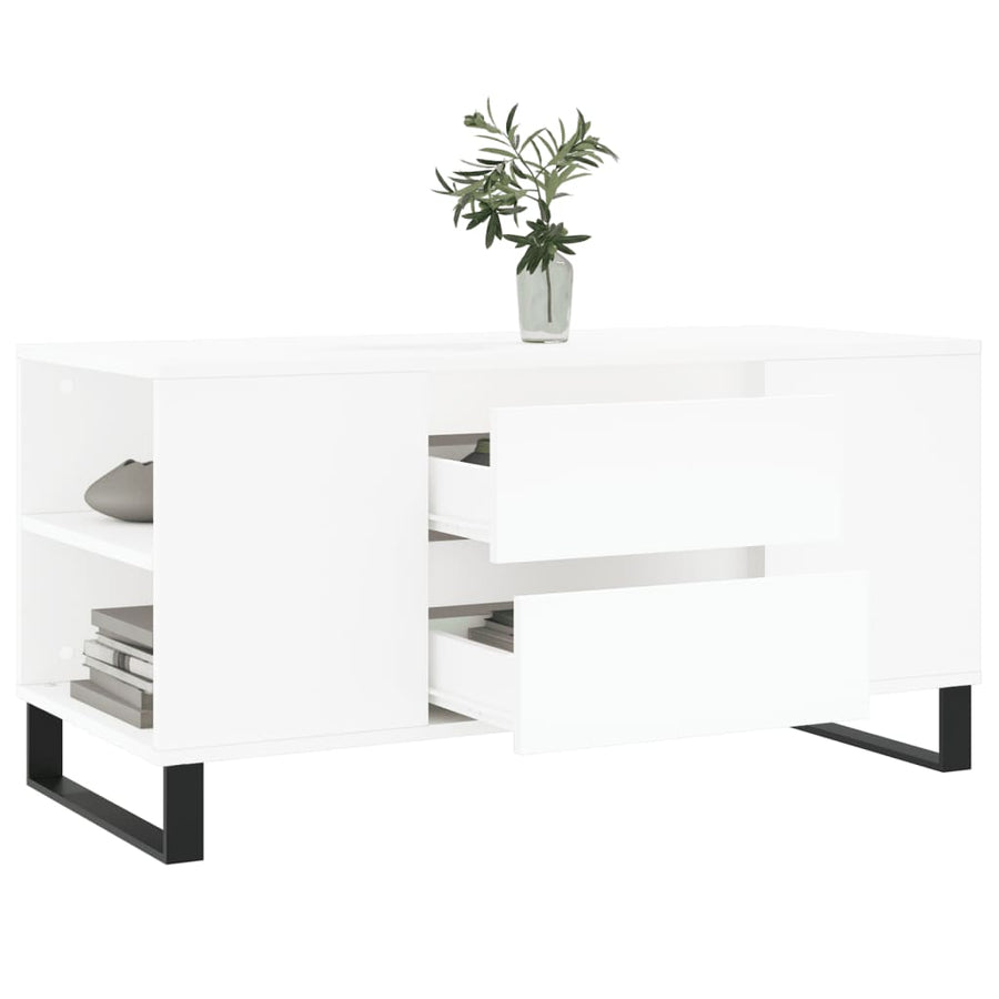 Salontafel 02X44,5X50 Cm Bewerkt Hout Wit