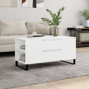Salontafel 102x44,5x50 cm bewerkt hout wit wandmontage