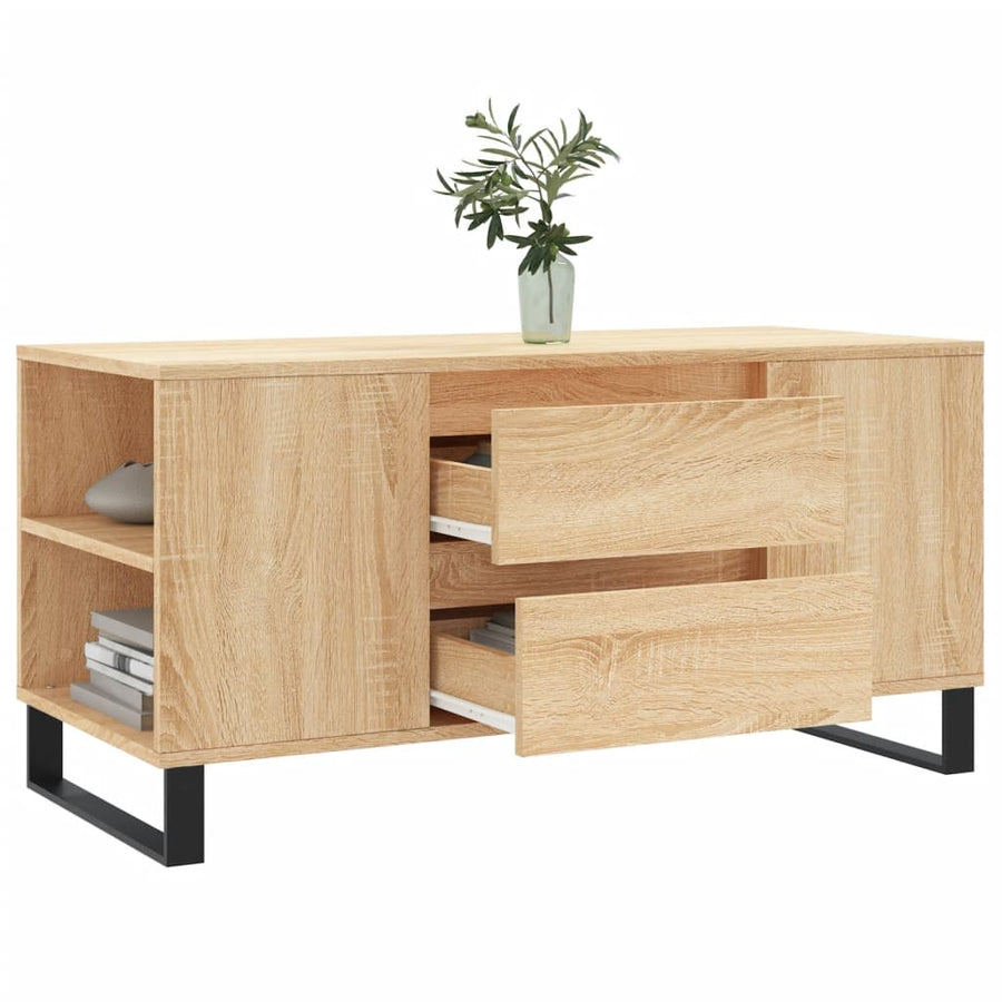 Salontafel 02X44,5X50 Cm Bewerkt Hout Kleurig Sonoma eiken