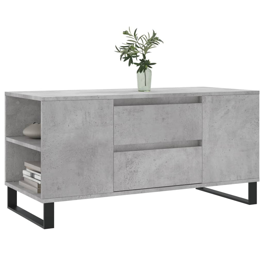 Salontafel 102x44,5x50 cm bewerkt hout betongrijs