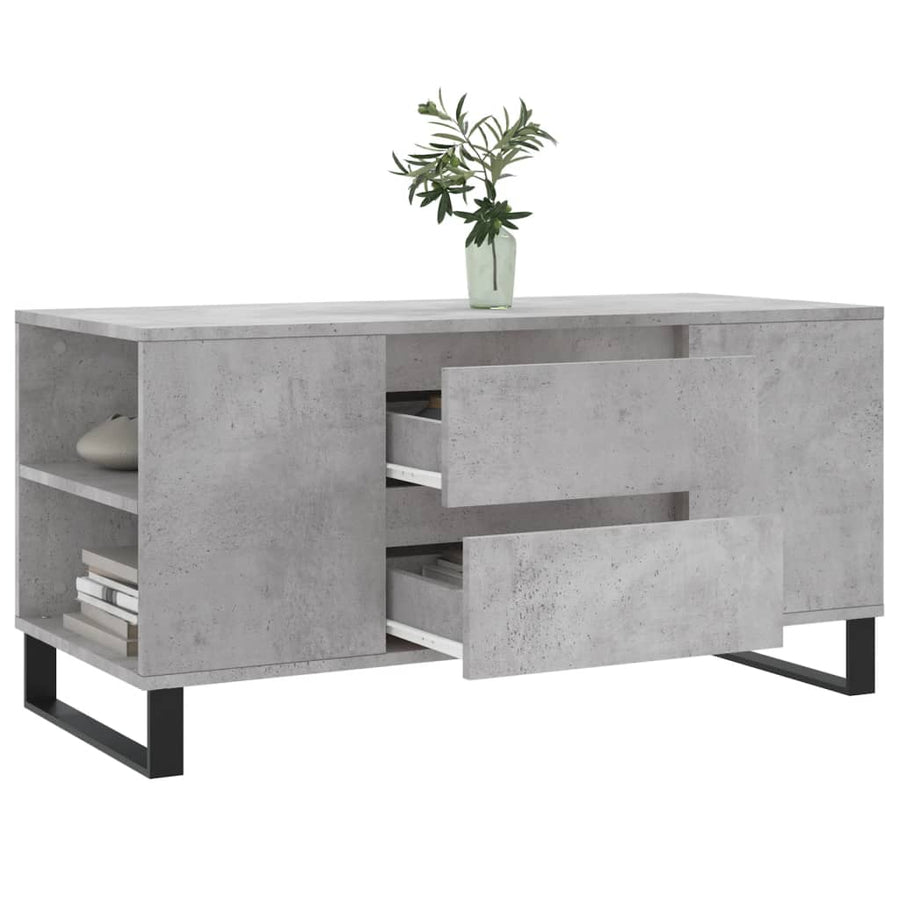 Salontafel 102x44,5x50 cm bewerkt hout betongrijs
